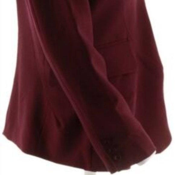 NWT MARK ZUNINO STYLE BUTTON FRONT BLAZER 6 WINE - Picture 9 of 13